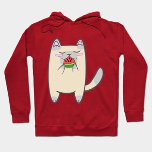 Watermelon Snack Kitty Hoodie